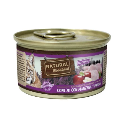 Natural Woodland gato - Conejo con manzana y moras
