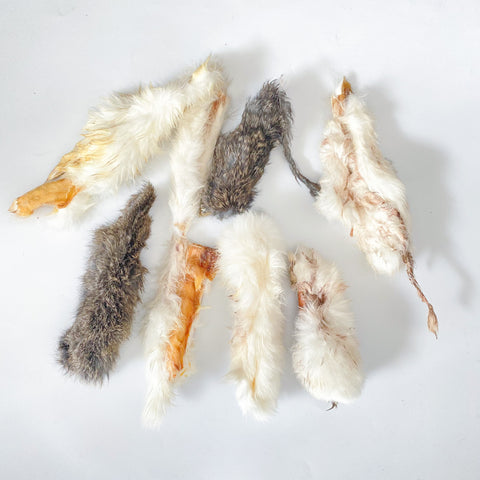 Tiras de piel de conejo con pelo 10 - 15 cm