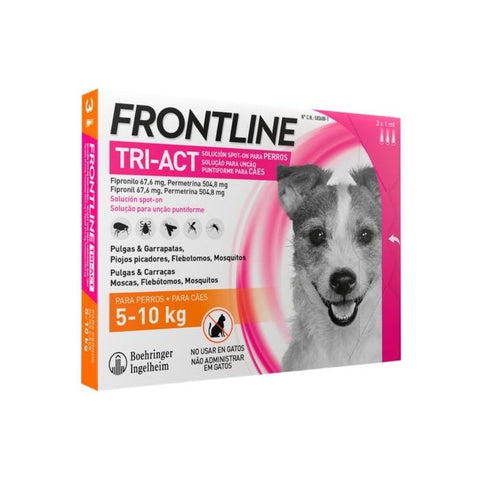 Pipetas Front Line Tri - Act perros de 5 - 10kg